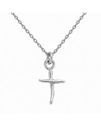 Mother Nature Jewelry - Jasmine Branch Cross Necklace, Handmade Minimalist Pendant - Lyst
