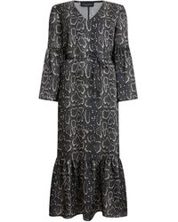 James Lakeland - Python Print Belted Dress Black-beige - Lyst