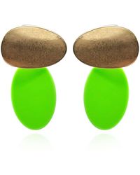 Michael Nash Jewelry - Chiara Worn And Lime Pierced Resin Drop Earrings - Lyst