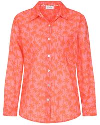 Luella Fashion - Bordeaux Cotton Shirt Printed Pattern Coral - Lyst