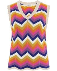 Sugarhill - Rosy Knit Vest Multi, Sunset Chevron - Lyst