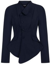 Nocturne - Double Breasted Stand Collar Jacket - Lyst