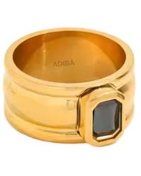 ADIBA - Coal Plated Stainless Steel Chunky Ring - Lyst