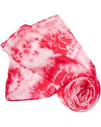 Silk and Bears - Crimson Bloom Shibori Silk Shawl – Hand-Dyed Mulberry Silk Wrap - Lyst
