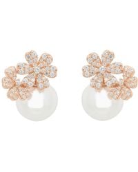 LÁTELITA London - Bouquet And Pearl Stud Earrings Rosegold - Lyst