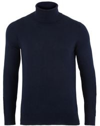 Paul James Knitwear - Ultra Fine Cotton Atwod Roll Neck Jumper - Lyst