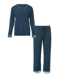 Pretty You London - Bamboo Lace V-Neck Pyjama Set - Lyst