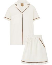 Carolina Benoit - Luxury Short Pajama With Ruffles - Lyst