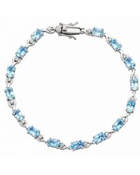 Belinda Jewelz - Elora Aquamarine Vintage Tennis Bracelet - Lyst
