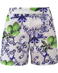 Perlavera - Clue Lemon Print Cotton Short - Lyst