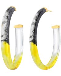 Gold & Honey - Black And Yellow Tie Dye Hoops - Lyst