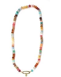 Shar Oke - Neutrals Natural Gemstone Silk Knotted Necklace - Lyst
