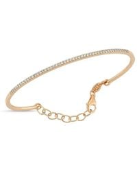 Ecce | Artisan Diamonds - 14K Solid Thin Diamond Tennis Bangle Bracelet - Lyst