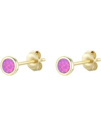 KAMARIA - Round Opal Stud Earrings - Lyst