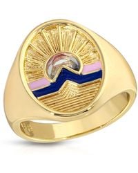 Glamrocks Jewelry - Tequila Sunrise Signet Ring - Lyst