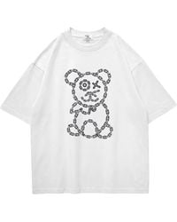 X Ilona Blue - Universal Fit Graffiti Baby Bear Organic Cotton Chain Link Embroidery Tee - Lyst