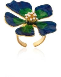 Milou Jewelry - Wild Rose Flower Adjustable Ring - Lyst