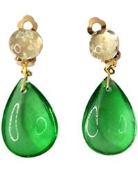 Laura Daili - Emerald Glow Dewdrop Clip-On Earrings - Lyst