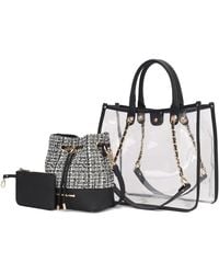 Mkf Collection - J'omor - Diva Pvc Tote Bag With Tweed Bucket Bag - Lyst