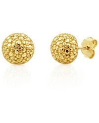 Unaloe - Plated Textured Ball Stud Earrings – Hammered Granulated Finish – Jewellery For - Lyst