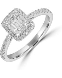 Artisan - Baguette And Round Diamond Halo Ring - Lyst