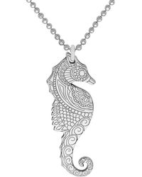 CarterGore Large Silver Seahorse Pendant Necklace - Metallic