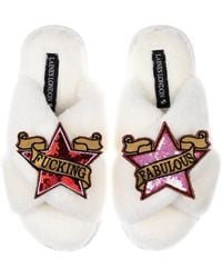 Laines London - Neutrals Classic Laines Slippers With & Fucking Fabulous Brooches - Lyst
