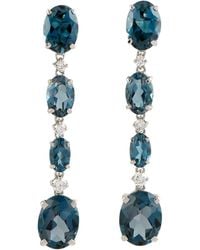 Artisan - 14K Oval London Topaz & Diamond Drop Earrings - Lyst