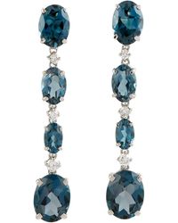 Artisan - London Topaz & Diamond Linear Drop Earrings - Lyst