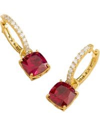 Juvetti - Oreol Earrings Set With Ruby & Diamond - Lyst