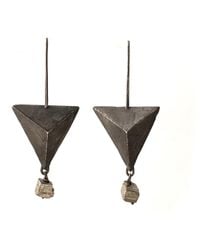 Zula Jewelry + Design - Triangle Pyrite Drop Earrings, Ancient Future Collection - Lyst