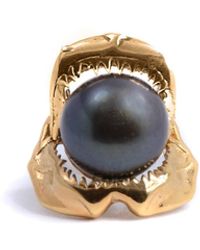 Lee Renee - Shark Jawbone Tie Pin Pearl - Lyst