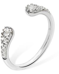 Lucy Quartermaine - Solid Sterling Open Skinny Drip Ring With Topaz - Lyst