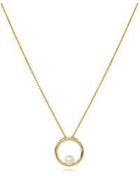 Pearls of the Orient Online - Credo Circle Pendant With Cultured Freshwater Pearl - Lyst