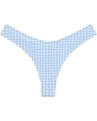 Montce - Peri Micro Gingham Lulu Zig-Zag Stitch Bikini Bottom - Lyst