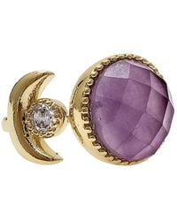 Farra - Amethyst And Zircon Adjustable Open Ring - Lyst