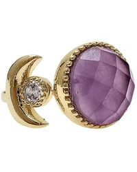 Farra - Amethyst And Zircon Adjustable Open Ring - Lyst