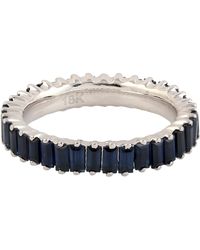 Artisan - Baguette Blue Sapphire Gemstone Full Eternity Band Ring Jewelry 18k White Gold - Lyst