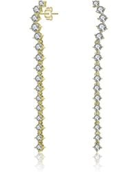 Genevive Jewelry - Sterling Cubic Zirconia Waterfall Linear Dangle Earrings - Lyst