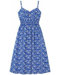 Yumi' - Block Print Midi Sun Dress With Button Details - Lyst