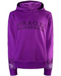 Miracles Manifester - Positive Affirmation Hoodie With Rhinestone Design - Lyst