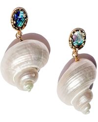 Babaloo - Abalone & Shell Drop Earrings - Lyst