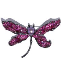 Ninemoo - Rosy Glimmer Dragonfly Pearl Brooch - Lyst