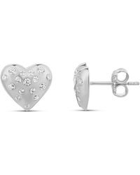 SHYMI - Scattered Stones Puffy Heart Earrings - Lyst