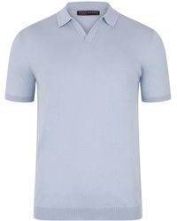 Paul James Knitwear - Ultra Fine Cotton Nathan Buttonless Polo Shirt - Lyst