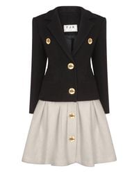 F.j.k by Farah Kadhimi - Muna The And Ivory With Golden Buttons Jacket Dress - Lyst