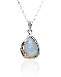 Isla Silver - Handmade Moonstone Droplet Pendant Necklace - Lyst