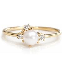 VicStoneNYC Fine Jewelry - Luna Akoya Pearl Diamond Solid Ring - Lyst