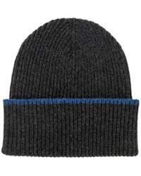 Kinalba - Gents Charcoal Mid-Weight Ribbed Cashmere Beanie Hat - Lyst