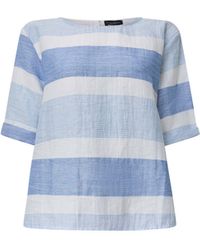 James Lakeland - Striped Back Button Top - Lyst